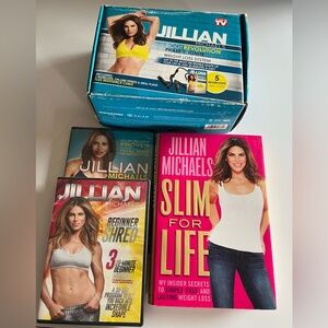 Jillian Michaels Body Revolution Phase 1, Slim For Life Book, Plus 2 More DVDs!